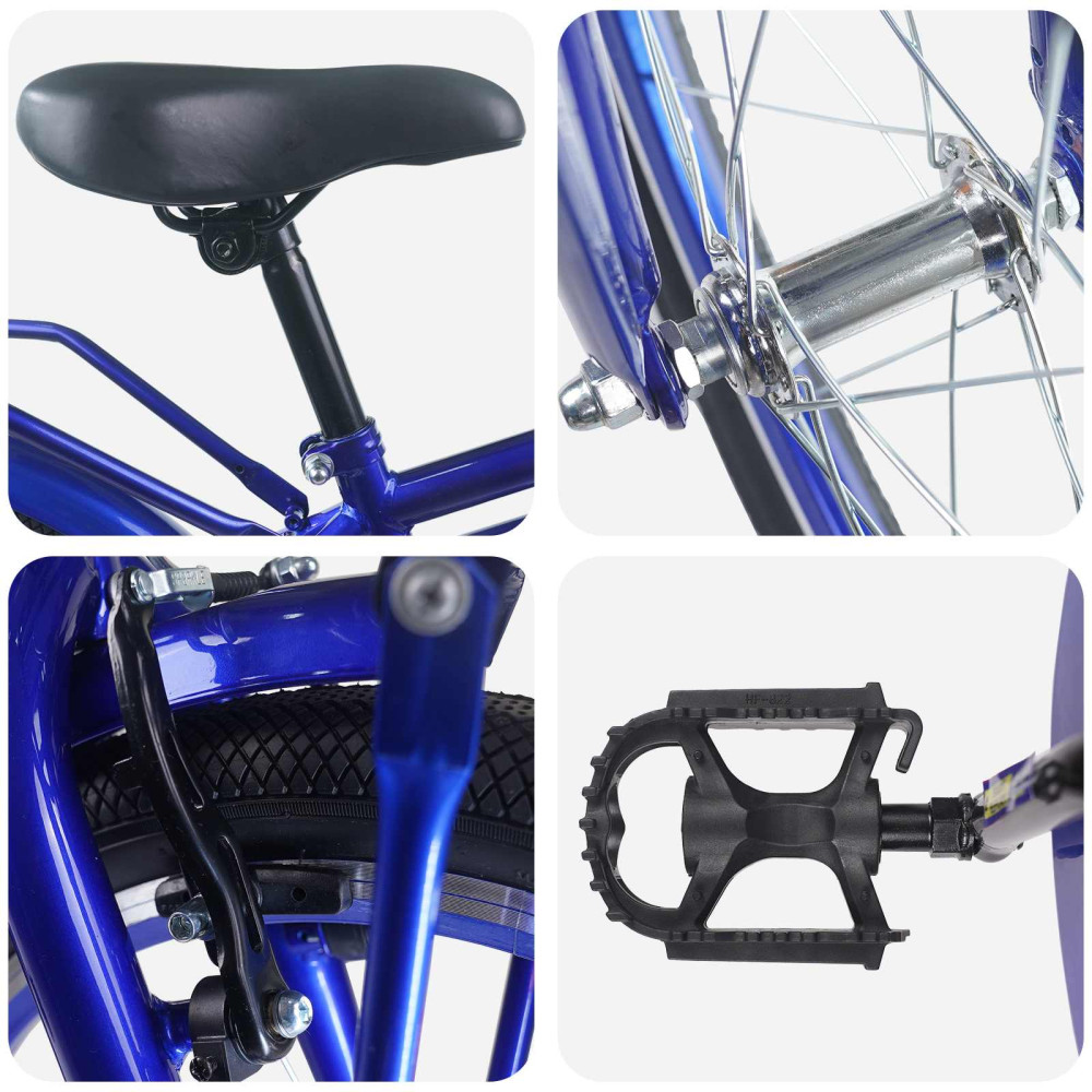 Produktbild för Barncykel 18 Tum för 5-7 år gamla Mörkblå
