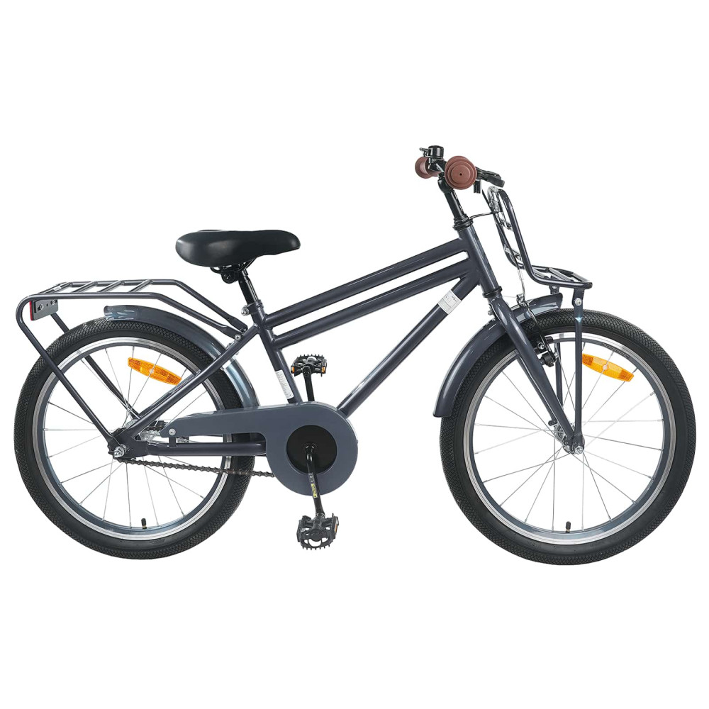 Produktbild för Barncykel 18 Tum för 5-7 år gamla Mörkgrå