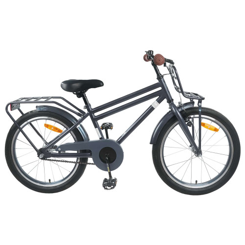 vidaXL Barncykel 18 Tum för 5-7 år gamla Mörkgrå