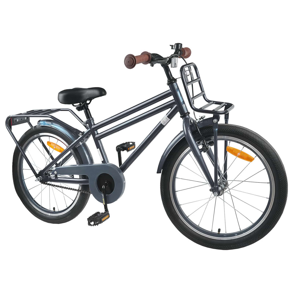 Produktbild för Barncykel 18 Tum för 5-7 år gamla Mörkgrå