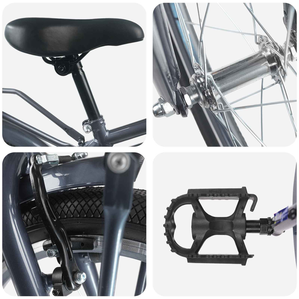 Produktbild för Barncykel 18 Tum för 5-7 år gamla Mörkgrå