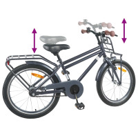 Produktbild för Barncykel 18 Tum för 5-7 år gamla Mörkgrå