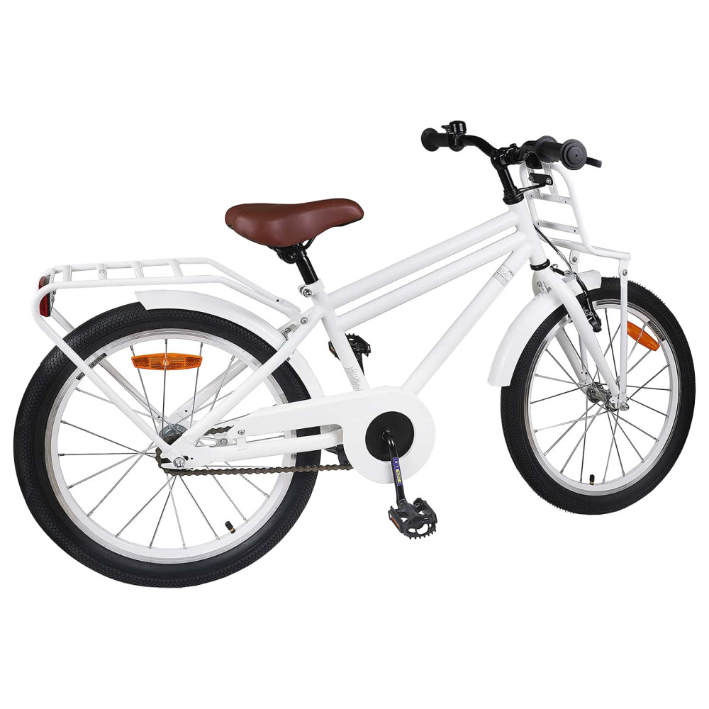 Produktbild för Barncykel 18 Tum för 5-7 år gamla Vit