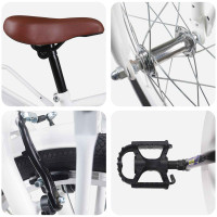 Produktbild för Barncykel 18 Tum för 5-7 år gamla Vit