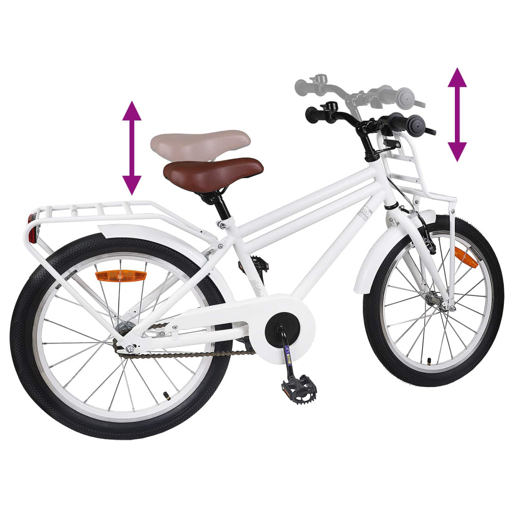 Produktbild för Barncykel 18 Tum för 5-7 år gamla Vit
