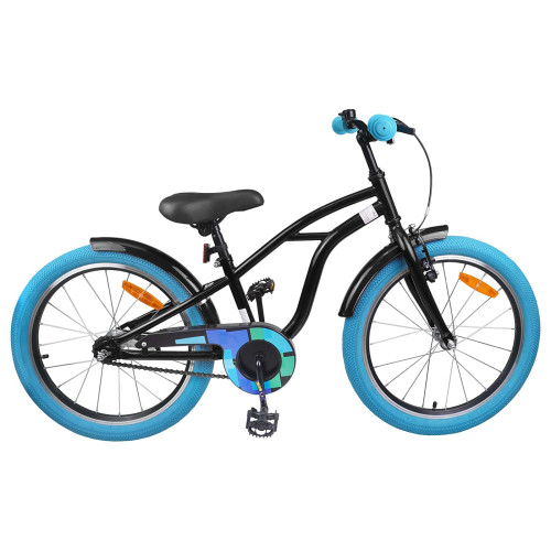 vidaXL Barncykel 22 Tum för 7-12 år gamla Svart