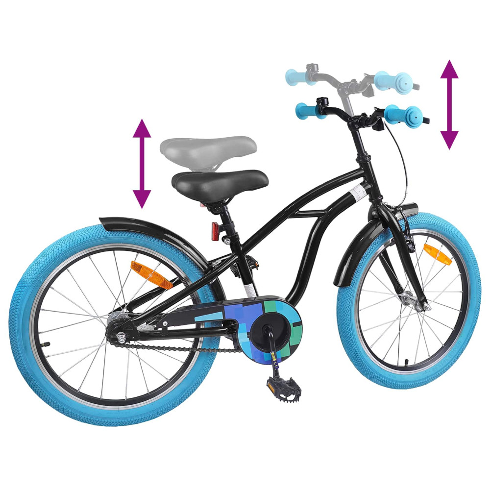 Produktbild för Barncykel 22 Tum för 7-12 år gamla Svart