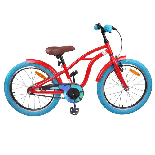vidaXL Barncykel 22 Tum för 7-12 år gamla Röd