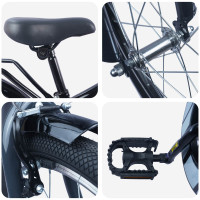 Produktbild för Barncykel 18 Tum för 5-7 år gamla Svart