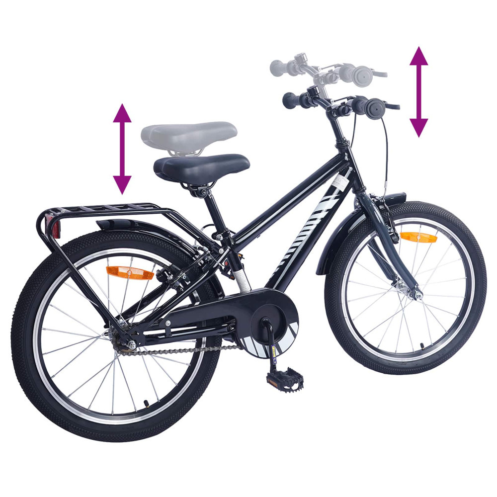 Produktbild för Barncykel 18 Tum för 5-7 år gamla Svart