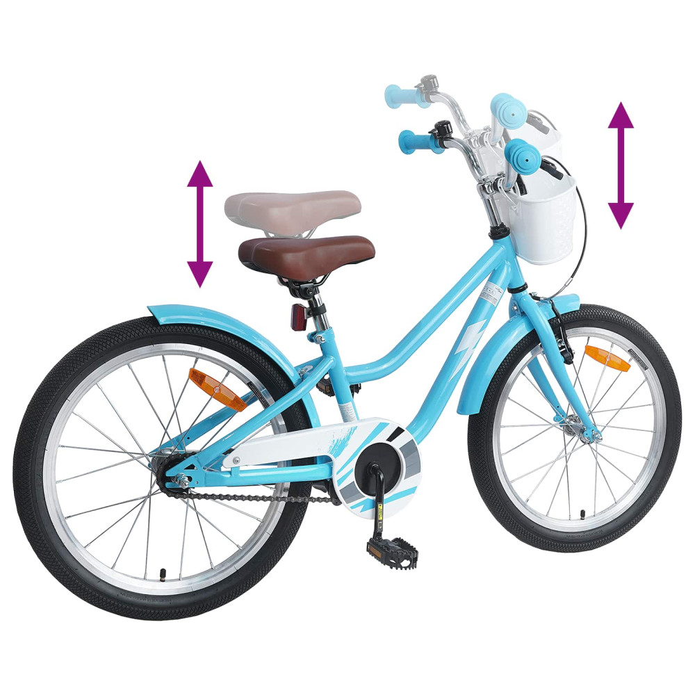 Produktbild för Barncykel 18 Tum för 5-7 år gamla Ljusblå