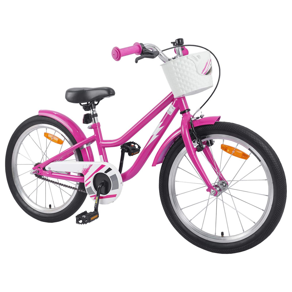 Produktbild för Barncykel 18 Tum för 5-7 år gamla Mörkrosa