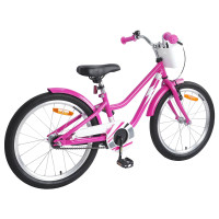 Produktbild för Barncykel 18 Tum för 5-7 år gamla Mörkrosa