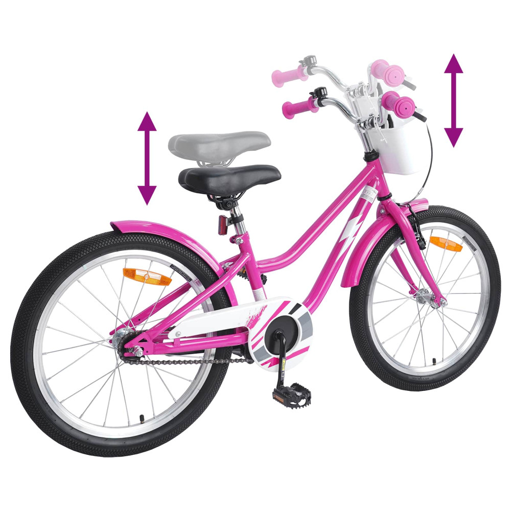 Produktbild för Barncykel 18 Tum för 5-7 år gamla Mörkrosa