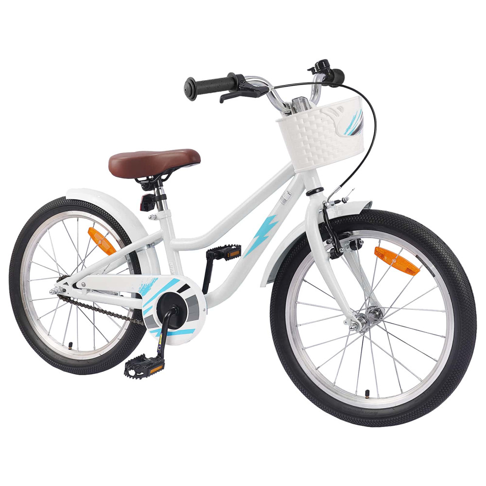 Produktbild för Barncykel 18 Tum för 5-7 år gamla Vit