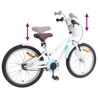 Produktbild för Barncykel 18 Tum för 5-7 år gamla Vit