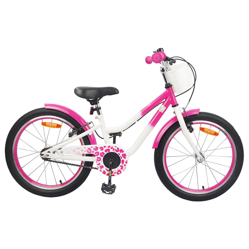 Produktbild för Barncykel Med Stödhjul 18 Tum för 5-7 år gamla Rosa