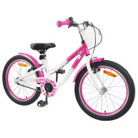 Produktbild för Barncykel Med Stödhjul 18 Tum för 5-7 år gamla Rosa