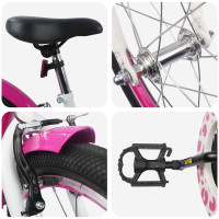 Produktbild för Barncykel Med Stödhjul 18 Tum för 5-7 år gamla Rosa