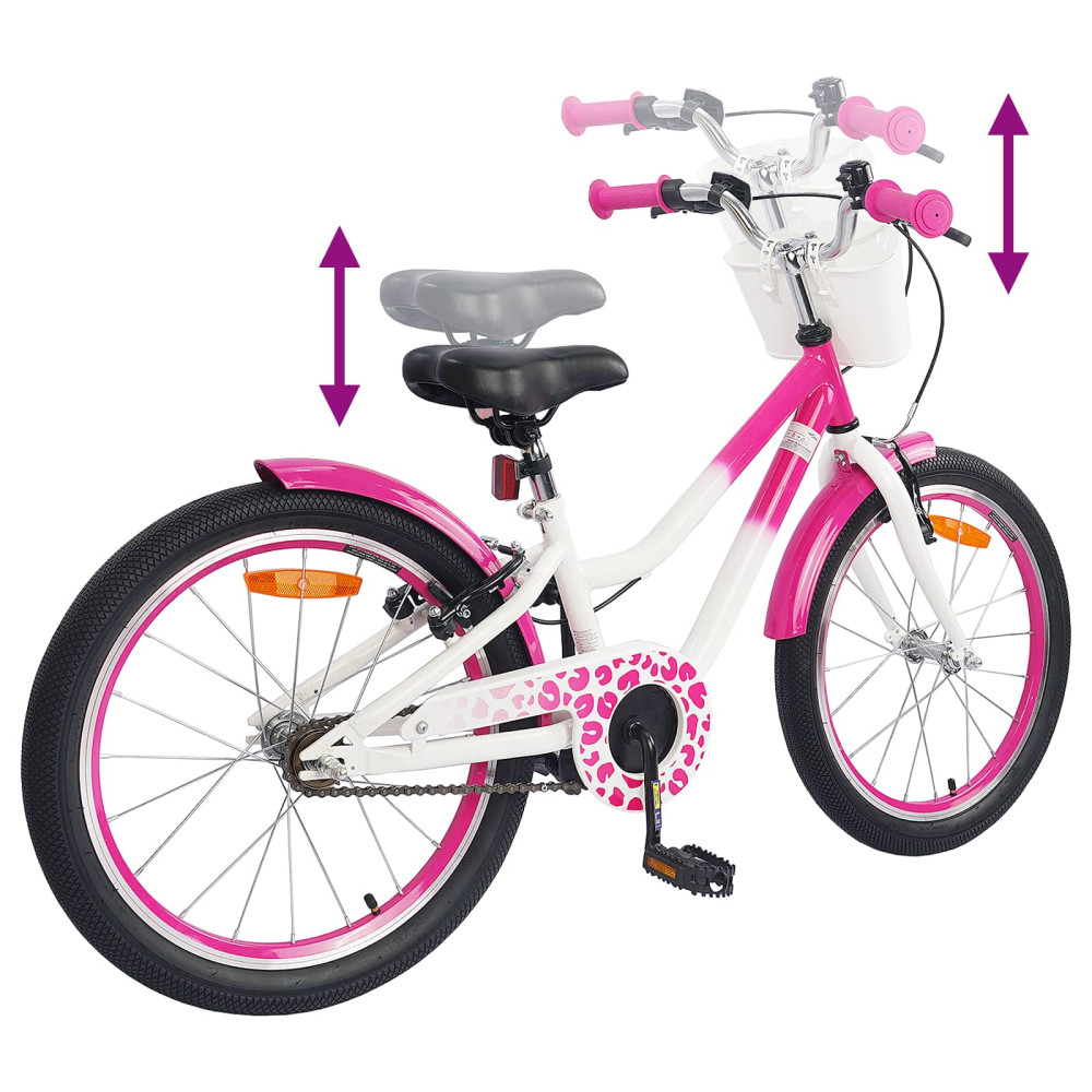 Produktbild för Barncykel Med Stödhjul 18 Tum för 5-7 år gamla Rosa