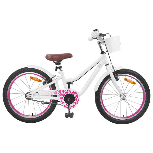 vidaXL Barncykel Med Stödhjul 18 Tum för 5-7 år gamla Vit