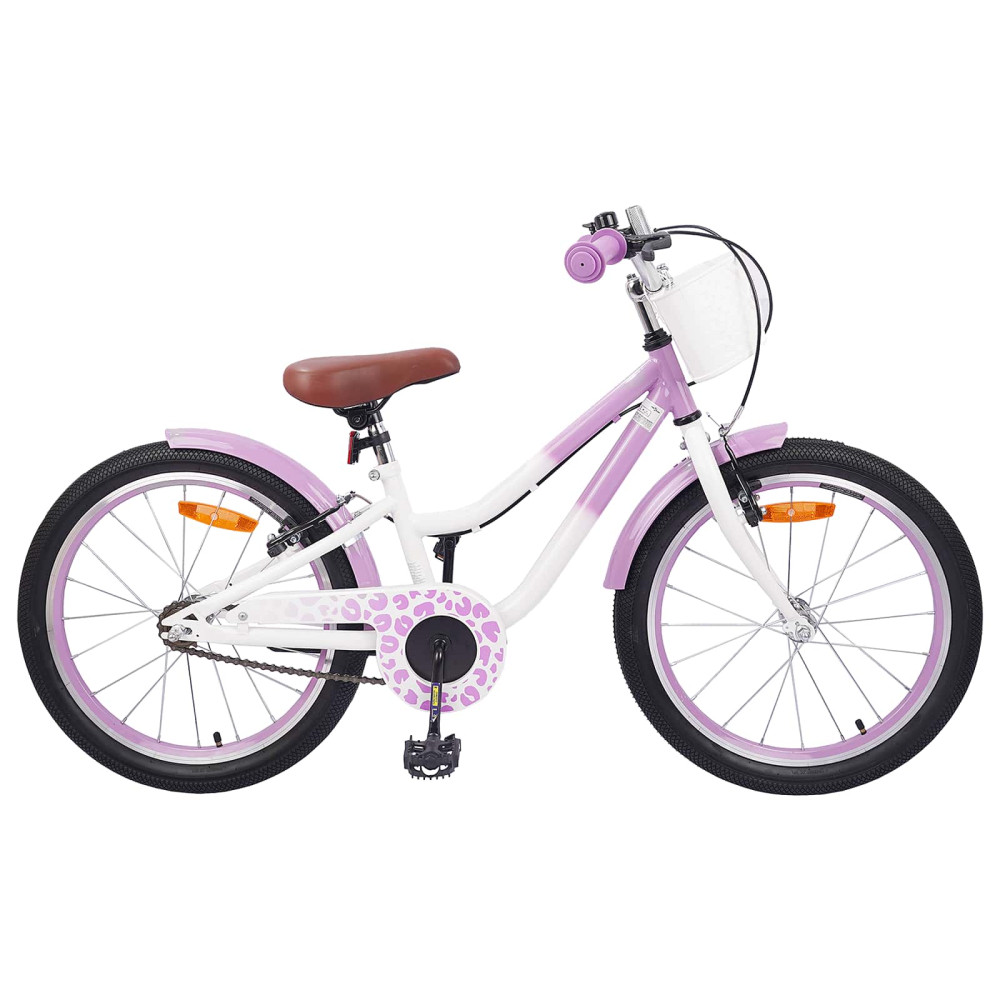 Produktbild för Barncykel Med Stödhjul 18 Tum för 5-7 år gamla Lila