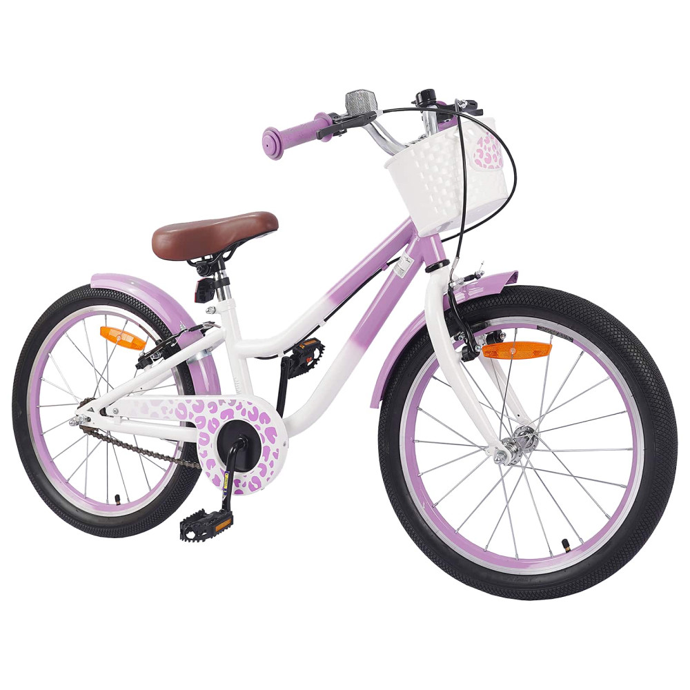 Produktbild för Barncykel Med Stödhjul 18 Tum för 5-7 år gamla Lila