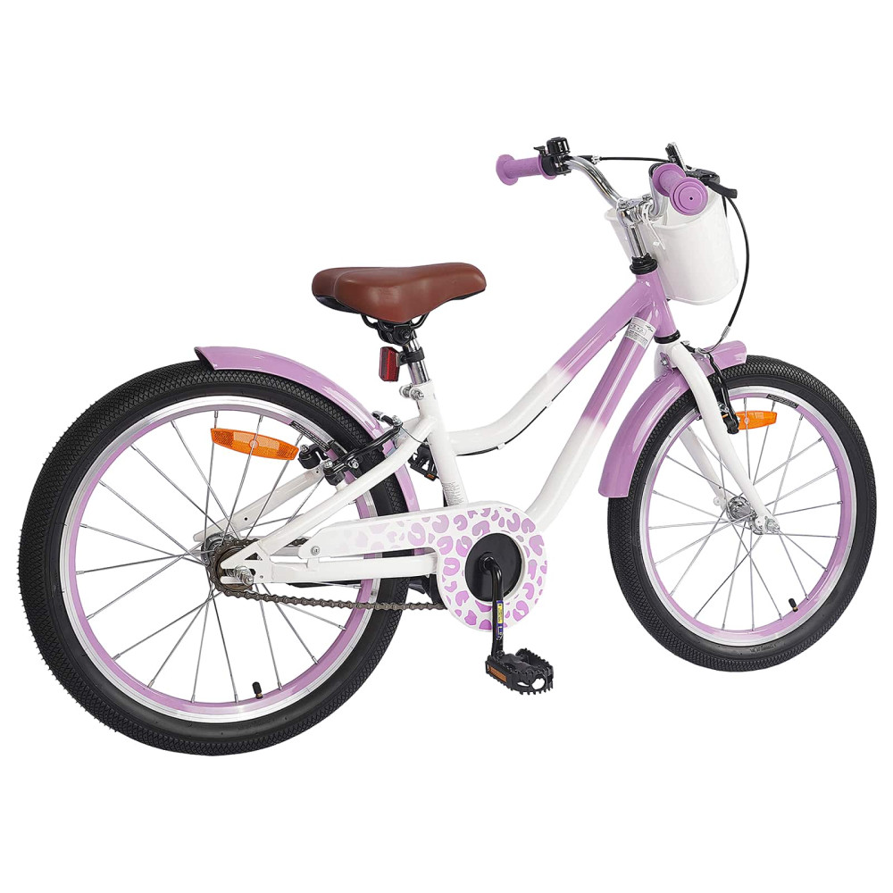 Produktbild för Barncykel Med Stödhjul 18 Tum för 5-7 år gamla Lila