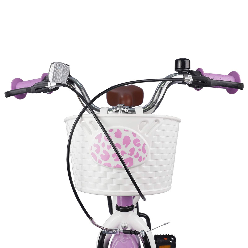 Produktbild för Barncykel Med Stödhjul 18 Tum för 5-7 år gamla Lila