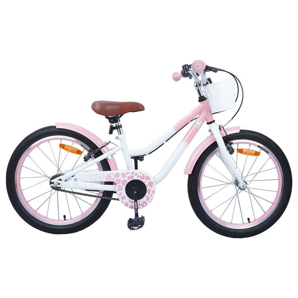 Produktbild för Barncykel Med Stödhjul 18 Tum för 5-7 år gamla Ljusrosa