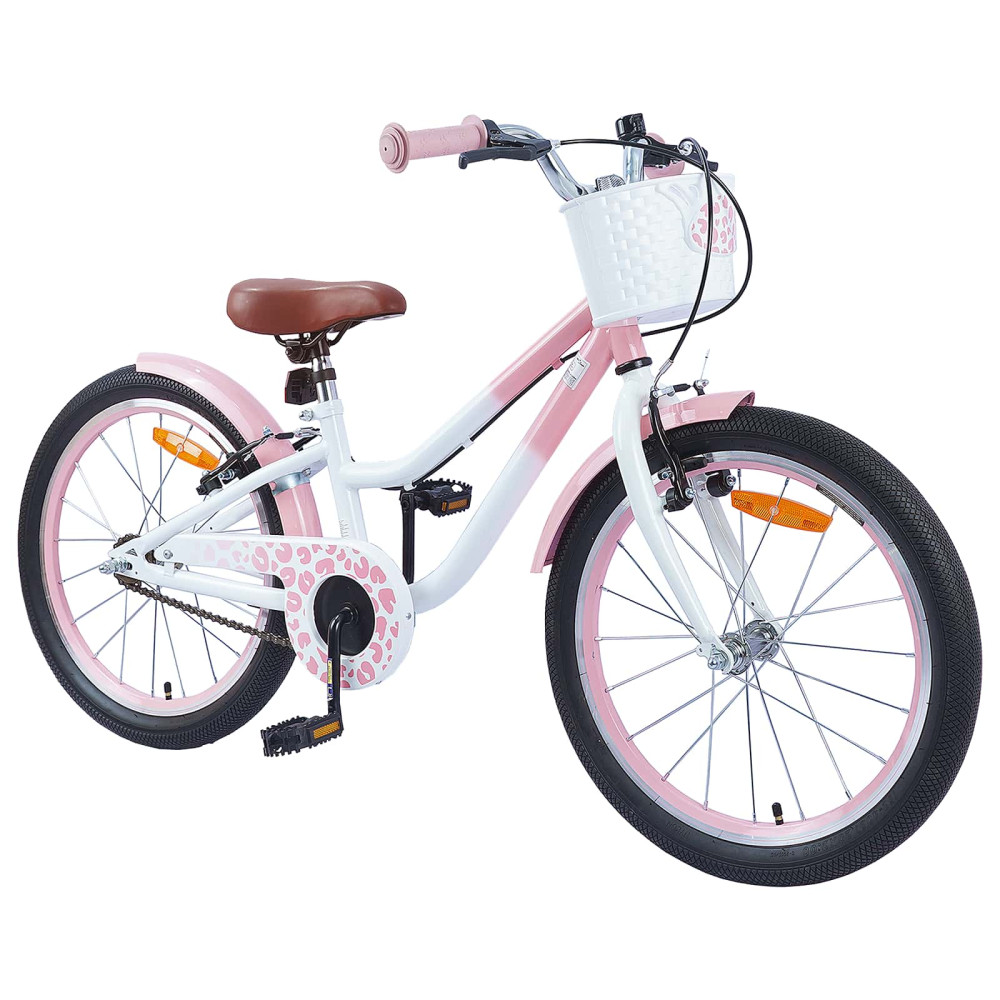 Produktbild för Barncykel Med Stödhjul 18 Tum för 5-7 år gamla Ljusrosa