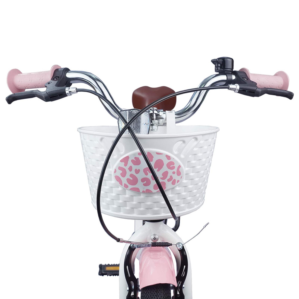 Produktbild för Barncykel Med Stödhjul 18 Tum för 5-7 år gamla Ljusrosa