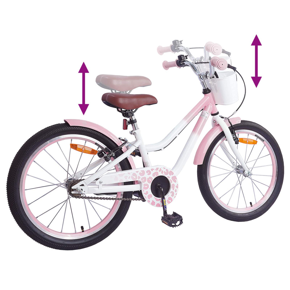 Produktbild för Barncykel Med Stödhjul 18 Tum för 5-7 år gamla Ljusrosa