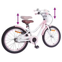 Produktbild för Barncykel Med Stödhjul 18 Tum för 5-7 år gamla Ljusrosa