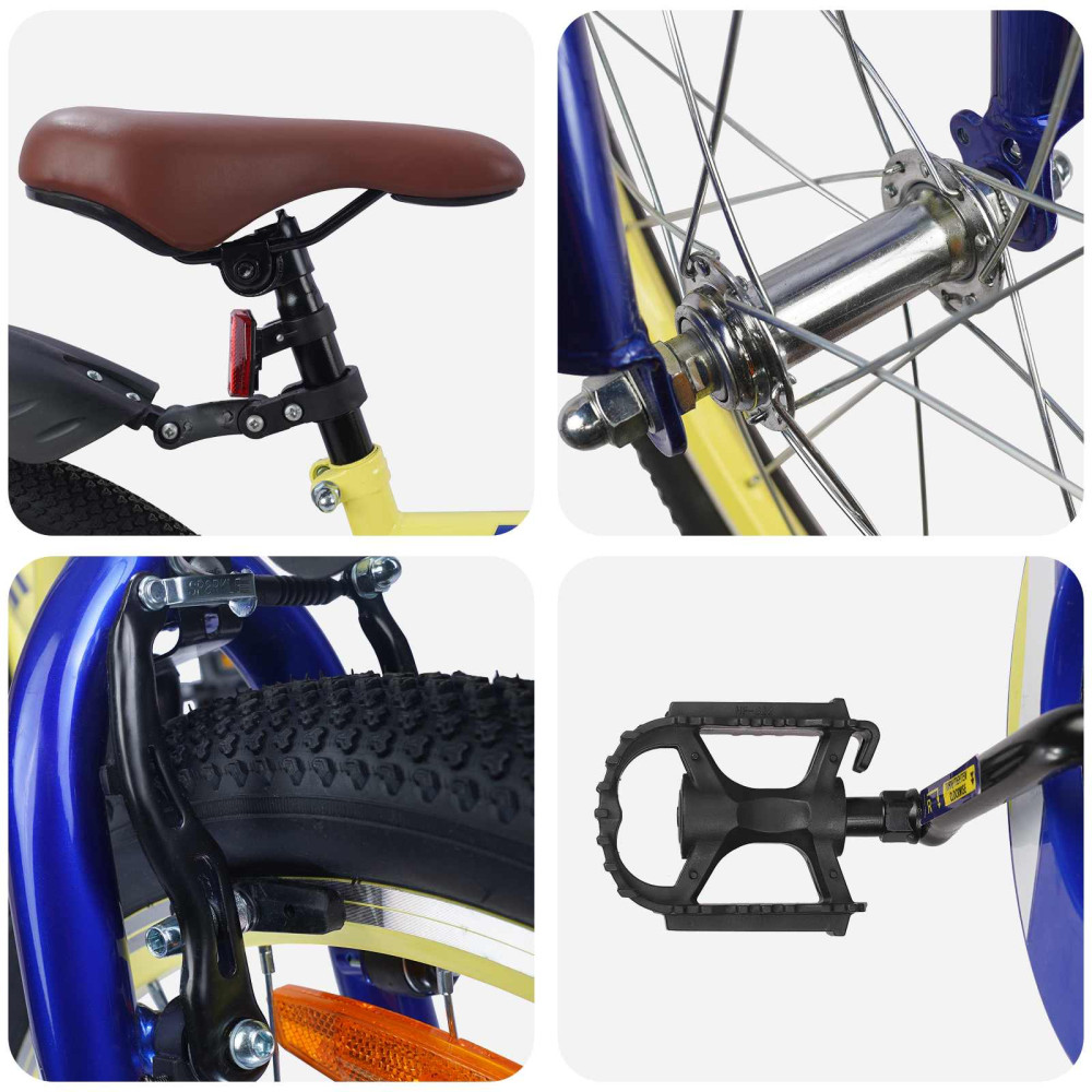 Produktbild för Barncykel 18 Tum för 5-7 år gamla Gul