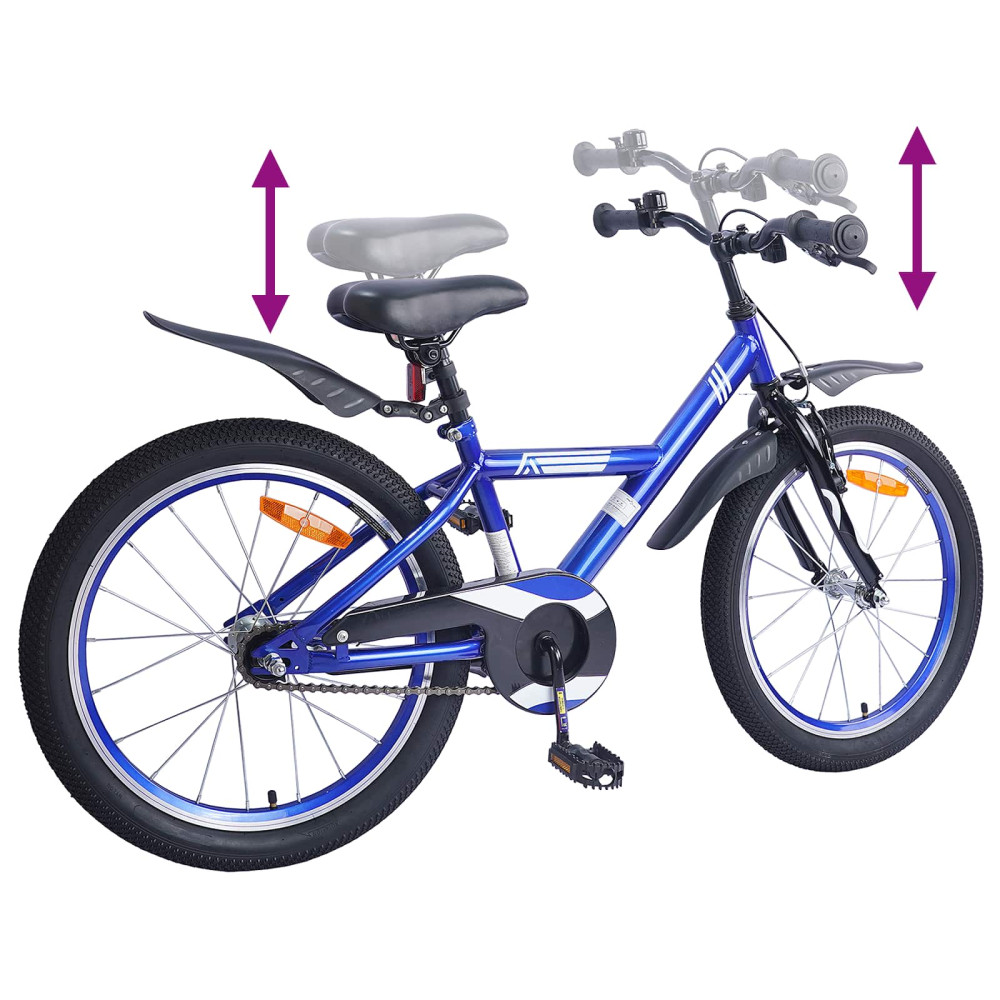 Produktbild för Barncykel 18 Tum för 5-7 år gamla Mörkblå