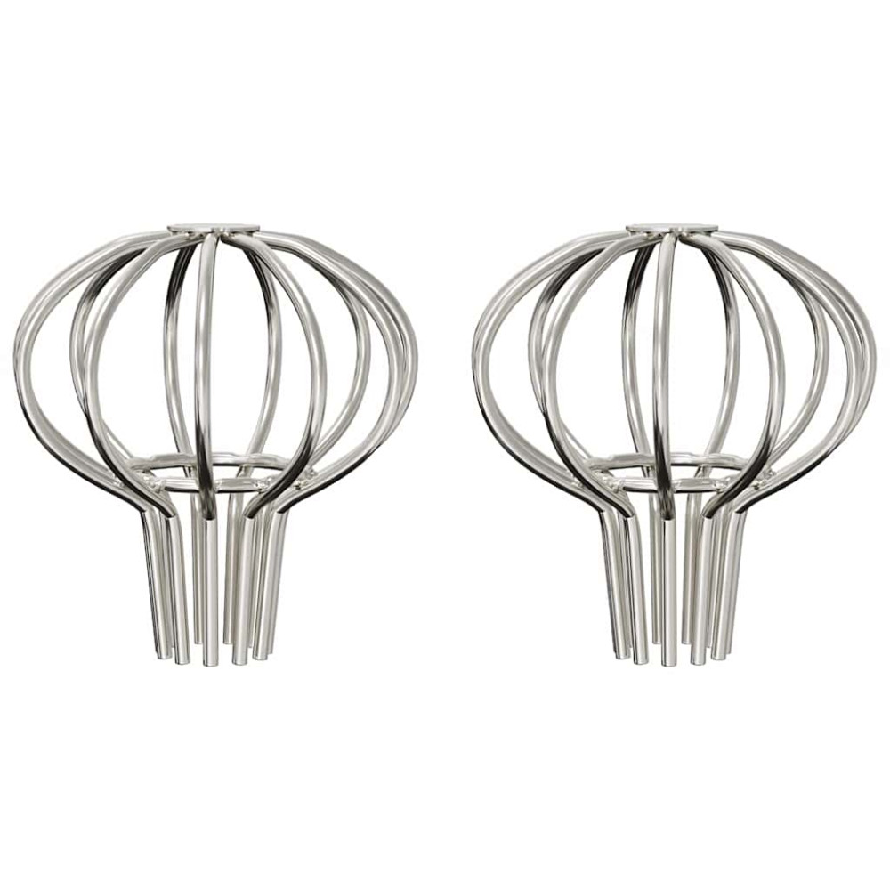 Produktbild för Takrännans lövskydd 2 pcs Silver 50 mm Rostfritt stål