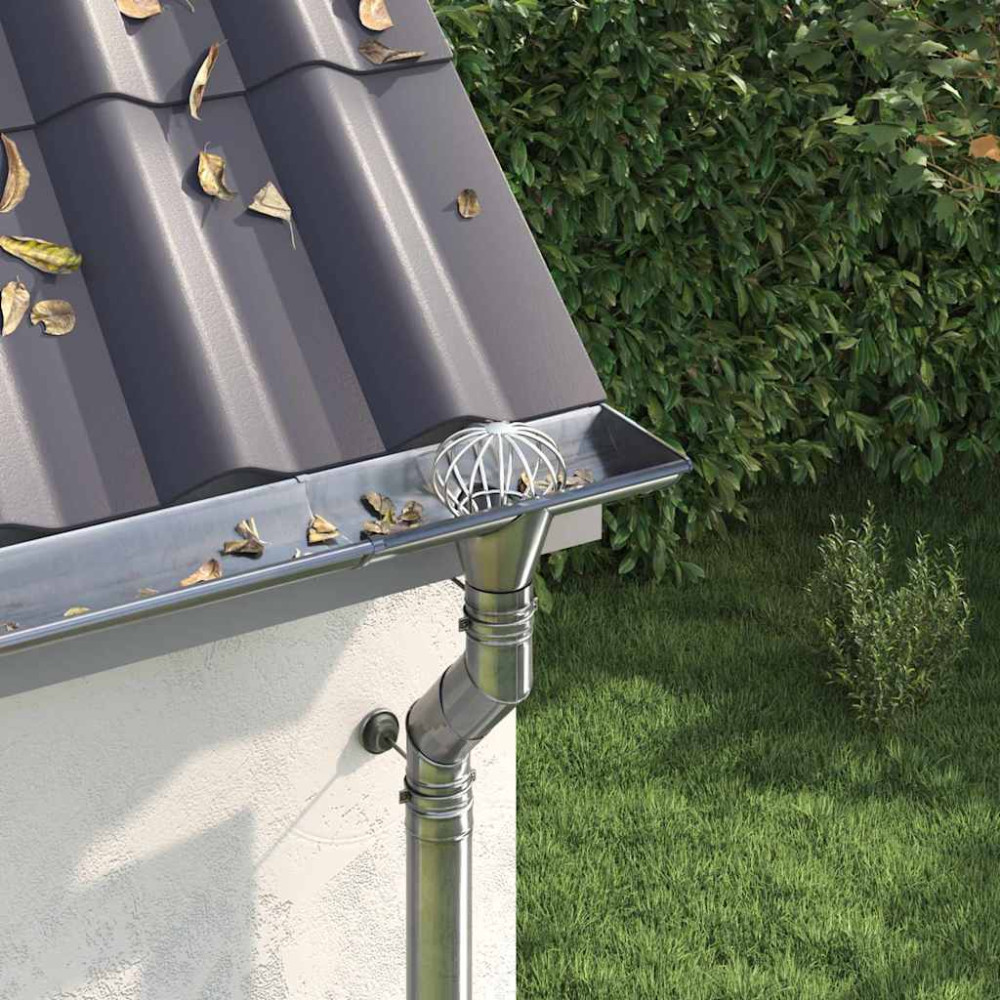 Produktbild för Takrännans lövskydd 2 pcs Silver 75 mm Rostfritt stål