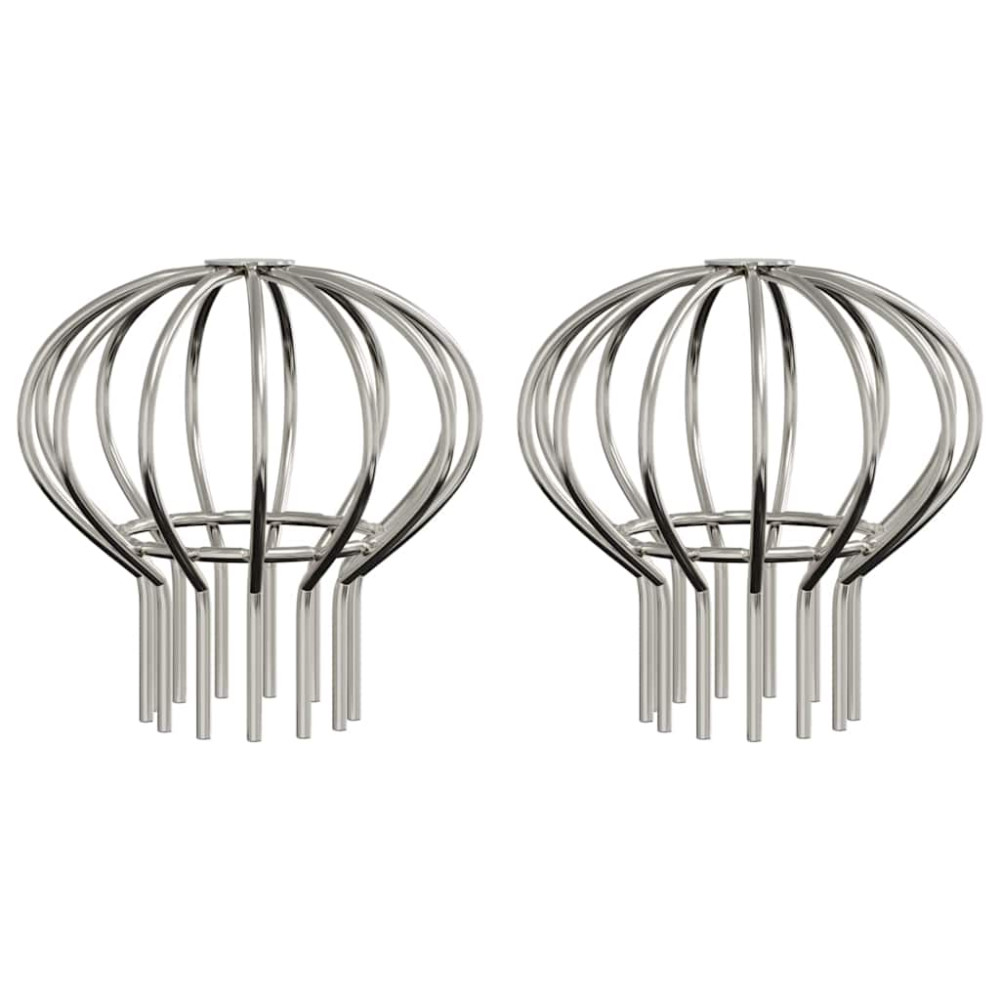 Produktbild för Takrännans lövskydd 2 pcs Silver 75 mm Rostfritt stål