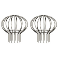 Produktbild för Takrännans lövskydd 2 pcs Silver 75 mm Rostfritt stål
