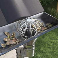 Produktbild för Takrännans lövskydd 2 pcs Silver 75 mm Rostfritt stål
