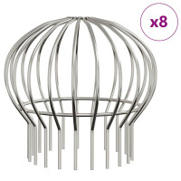 Produktbild för Takrännans lövskydd 8 pcs Silver 160 mm Rostfritt stål