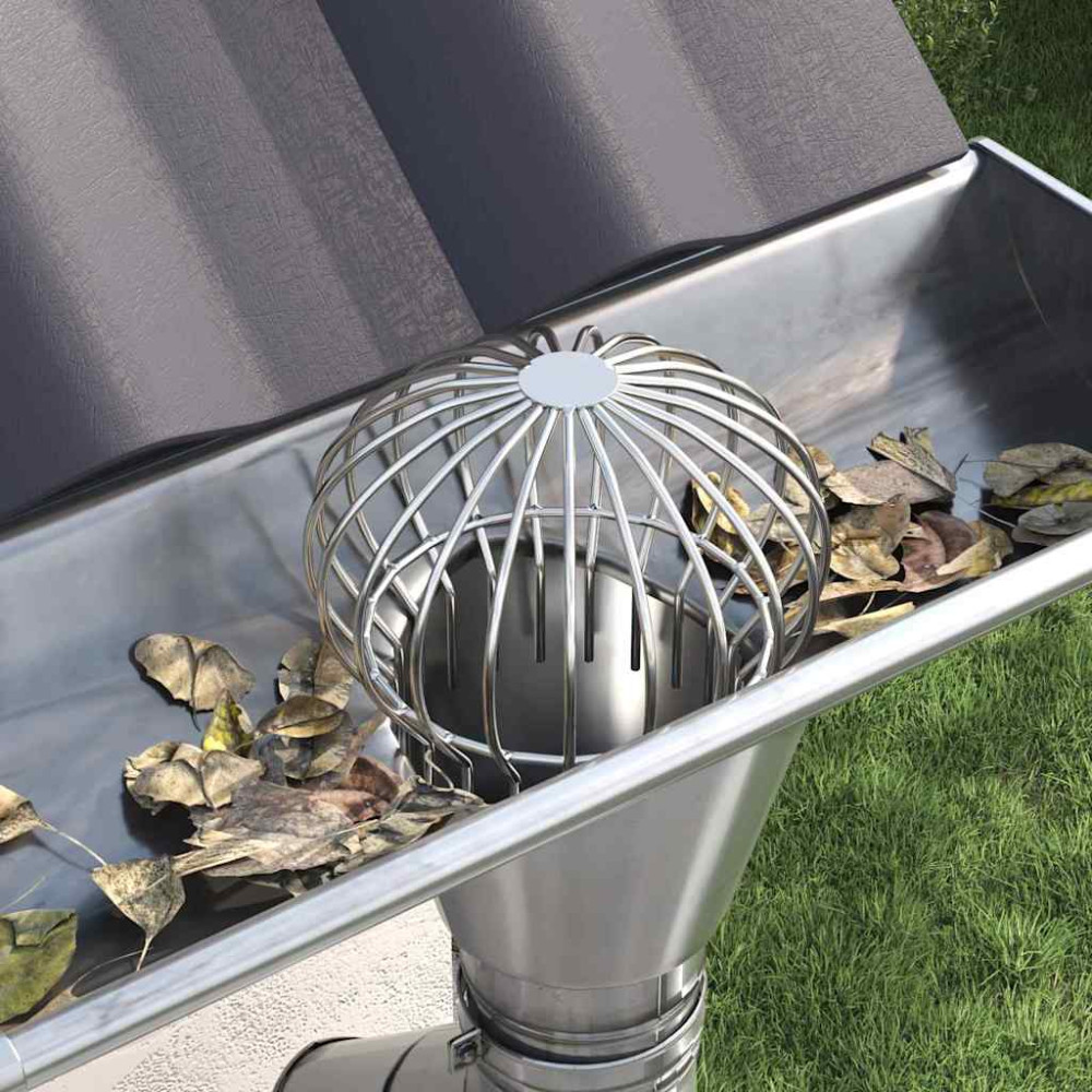 Produktbild för Takrännans lövskydd 8 pcs Silver 160 mm Rostfritt stål