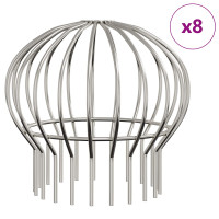 Produktbild för Takrännans lövskydd 8 pcs Silver 200 mm Rostfritt stål