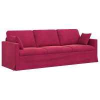 Produktbild för Soffa Vinröd 228 x 78 x 80 cm Sammet