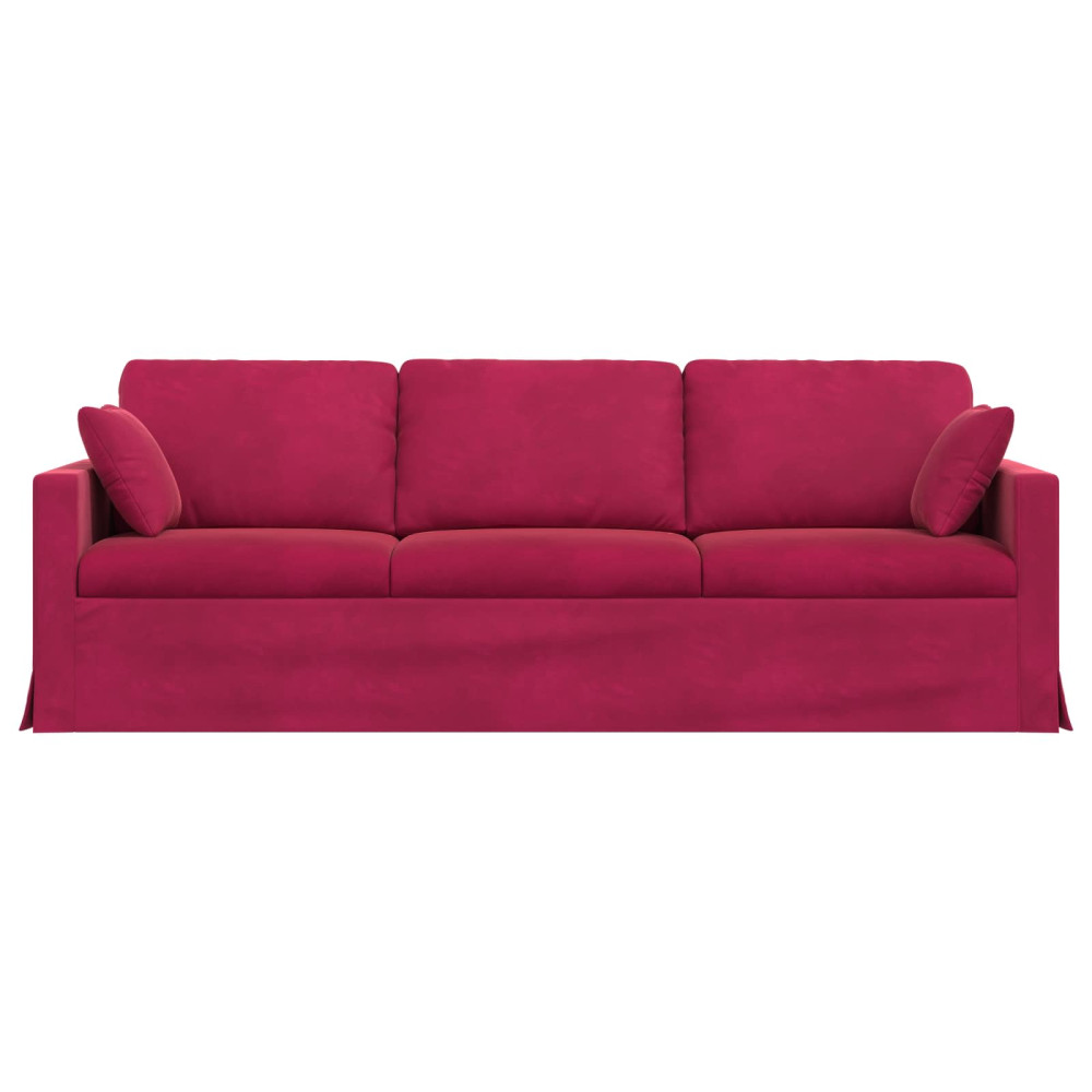 Produktbild för Soffa Vinröd 228 x 78 x 80 cm Sammet