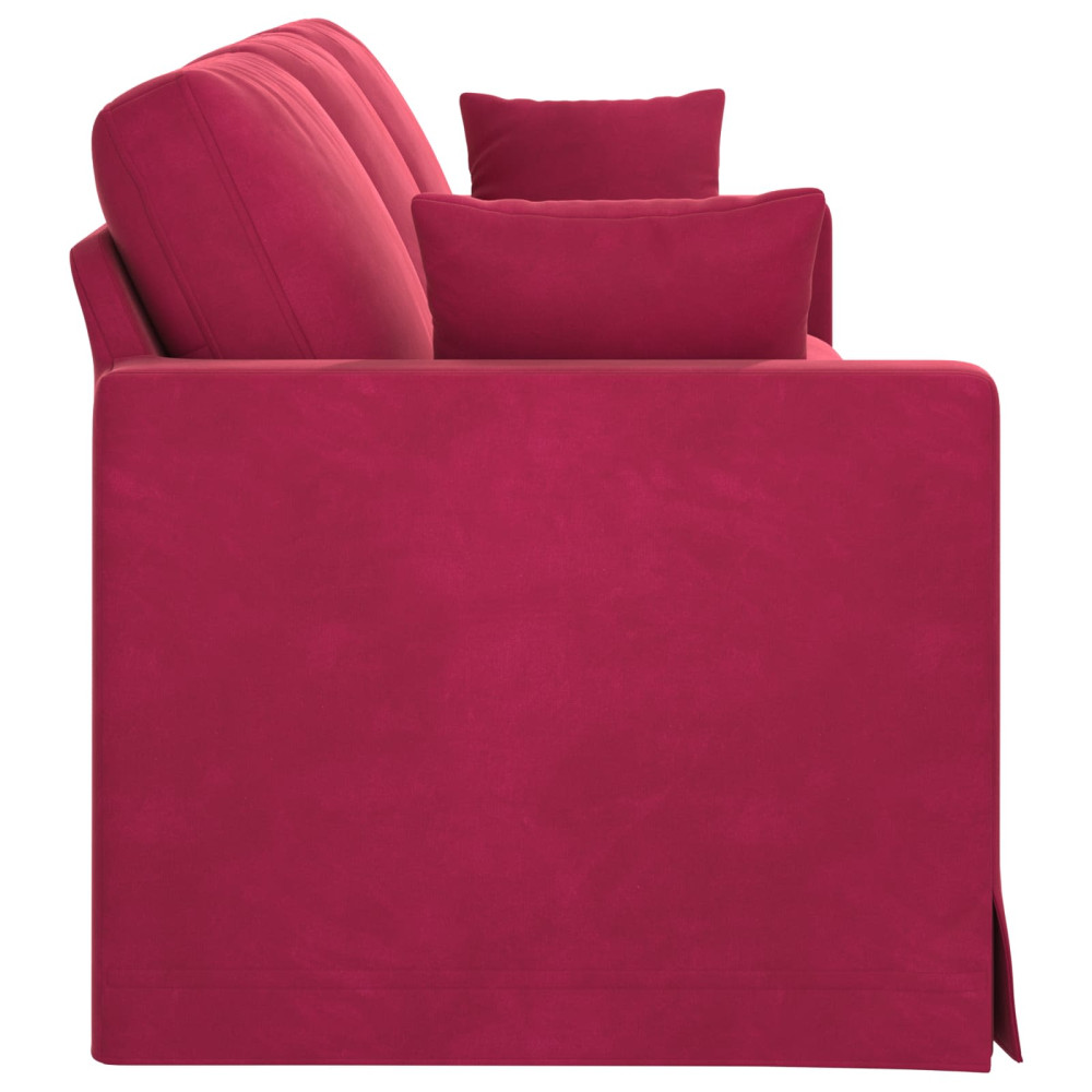 Produktbild för Soffa Vinröd 228 x 78 x 80 cm Sammet