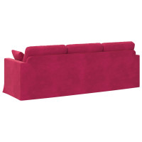 Produktbild för Soffa Vinröd 228 x 78 x 80 cm Sammet