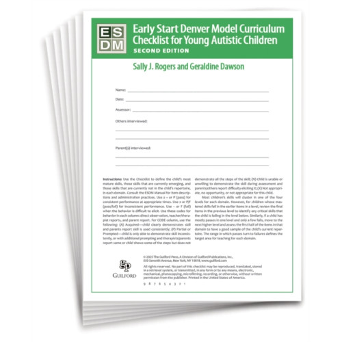 Guilford Publications Early Start Denver Model Curriculum Checklist for Infants and Young Autistic Children, Second Edition, Set of 15 Checklists, Each a 16-Page Two-Color Booklet (häftad, eng)