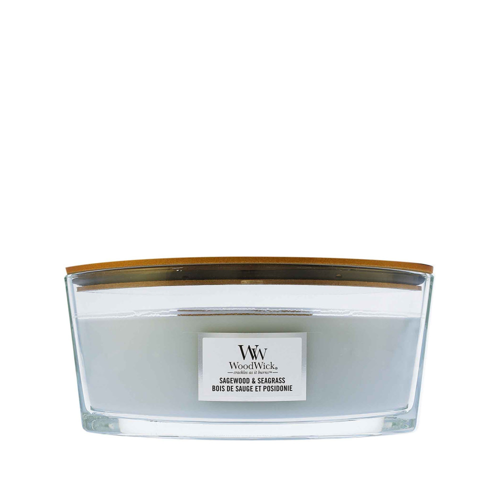 Produktbild för WoodWick Sagewood & Seagrass vonná svíčka s dřevěným knotem 453,6 g